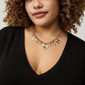 Torrid • Gold Tone Lucky Me Charm Necklace
